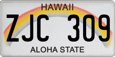 HI license plate ZJC309