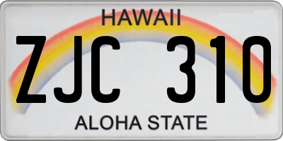 HI license plate ZJC310