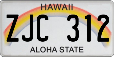 HI license plate ZJC312