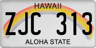 HI license plate ZJC313