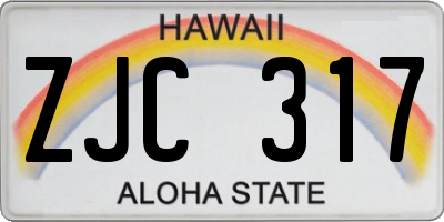 HI license plate ZJC317