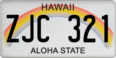HI license plate ZJC321