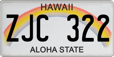 HI license plate ZJC322