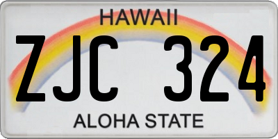 HI license plate ZJC324