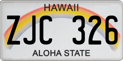 HI license plate ZJC326