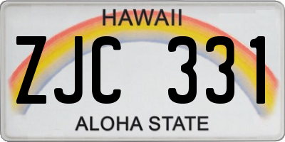 HI license plate ZJC331