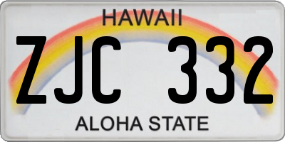 HI license plate ZJC332