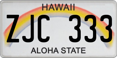 HI license plate ZJC333