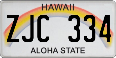 HI license plate ZJC334