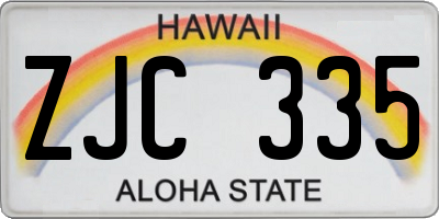HI license plate ZJC335