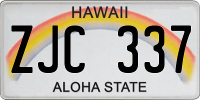 HI license plate ZJC337