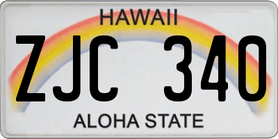 HI license plate ZJC340