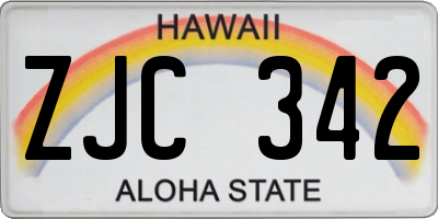 HI license plate ZJC342