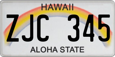 HI license plate ZJC345