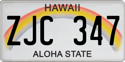 HI license plate ZJC347
