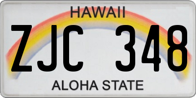 HI license plate ZJC348