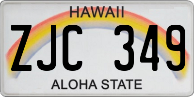 HI license plate ZJC349
