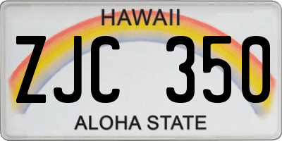 HI license plate ZJC350