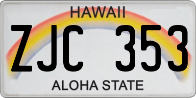 HI license plate ZJC353