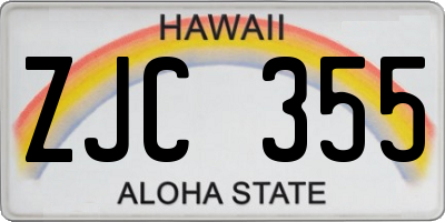 HI license plate ZJC355