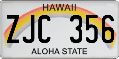 HI license plate ZJC356
