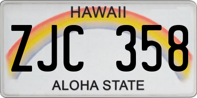 HI license plate ZJC358