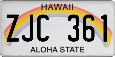HI license plate ZJC361