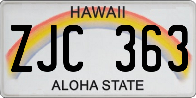HI license plate ZJC363
