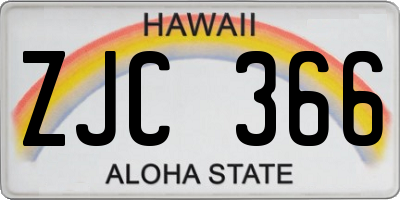 HI license plate ZJC366