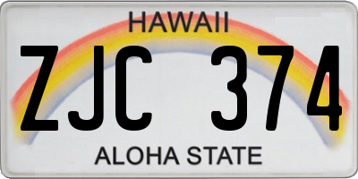 HI license plate ZJC374