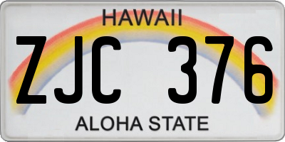 HI license plate ZJC376