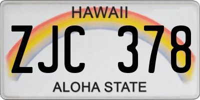 HI license plate ZJC378