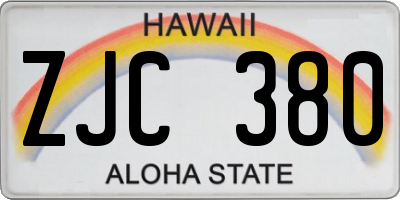 HI license plate ZJC380