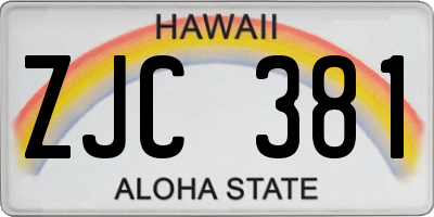 HI license plate ZJC381