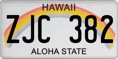 HI license plate ZJC382
