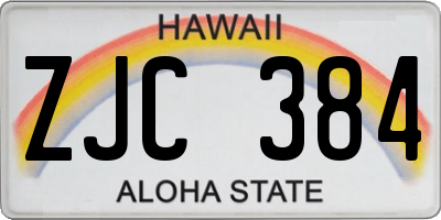 HI license plate ZJC384