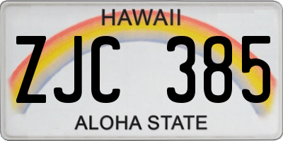 HI license plate ZJC385