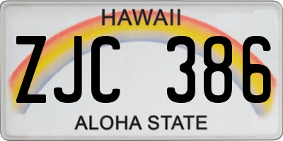 HI license plate ZJC386