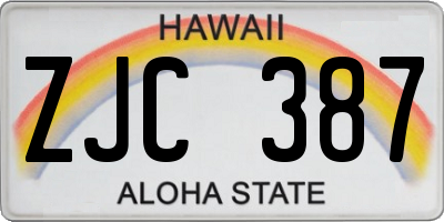 HI license plate ZJC387