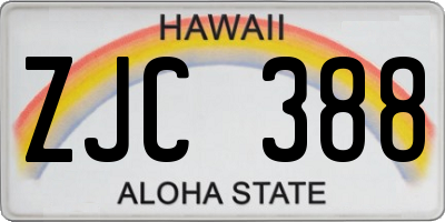 HI license plate ZJC388
