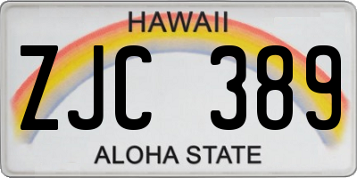 HI license plate ZJC389