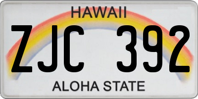 HI license plate ZJC392