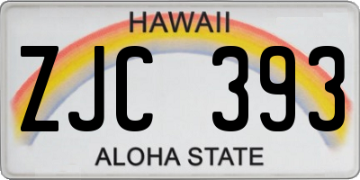 HI license plate ZJC393