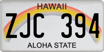 HI license plate ZJC394