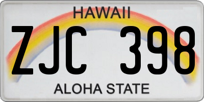 HI license plate ZJC398