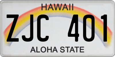 HI license plate ZJC401