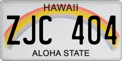 HI license plate ZJC404