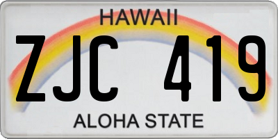 HI license plate ZJC419