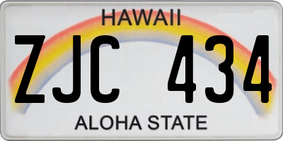HI license plate ZJC434