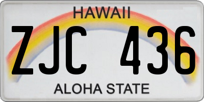 HI license plate ZJC436